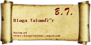 Blaga Talamér névjegykártya